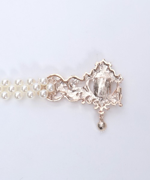 axes femme（アクシーズファム）の「オーナメントパールゴムベルト（ベルト・レディース・シルバー/ゴールド・FREE）」の8枚目の写真