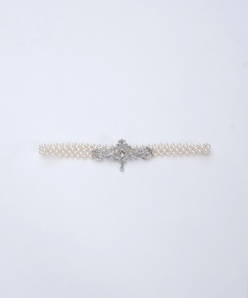 axes femme（アクシーズファム）の「オーナメントパールゴムベルト（ベルト・レディース・シルバー/ゴールド・FREE）」の9枚目の写真