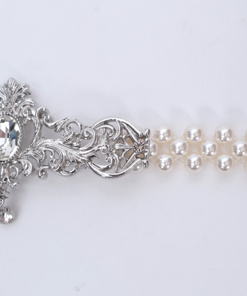 axes femme（アクシーズファム）の「オーナメントパールゴムベルト（ベルト・レディース・シルバー/ゴールド・FREE）」の11枚目の写真
