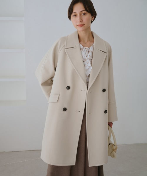 ジャージメルトン無地＆チェックオーバーPコート/一部WEB限定