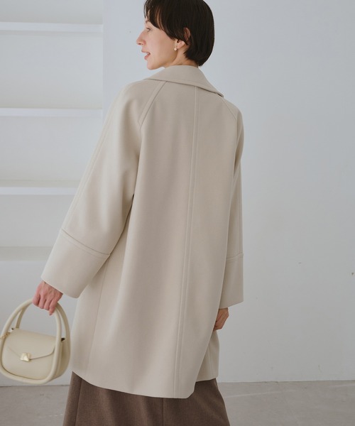 ジャージメルトン無地＆チェックオーバーPコート/一部WEB限定カラー