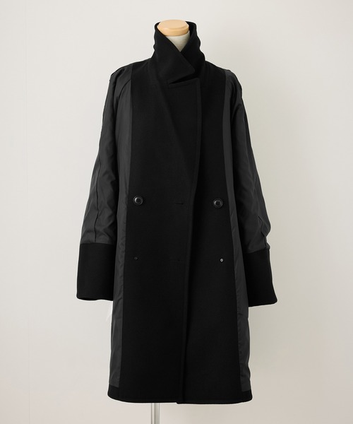 ジャージメルトン無地＆チェックオーバーPコート/一部WEB限定カラー