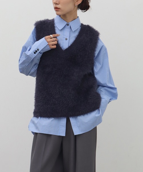 NOGLE/ノグル】2wayシャギーVネックニットベスト（ベスト）｜NOGLE