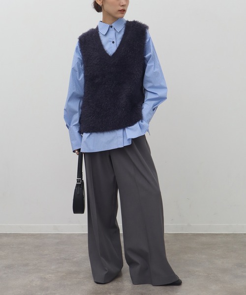 セール】【NOGLE/ノグル】2wayシャギーVネックニットベスト（ベスト
