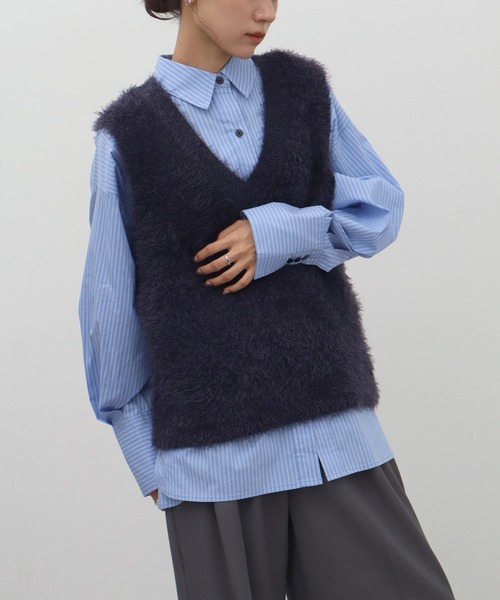 NOGLE(ノグル)の「【NOGLE/ノグル】2wayシャギーVネックニットベスト(ベスト・レディース・ベージュ/ネイビー/チャコール/アイボリー/ブラック/グレー・FREE)」の19枚目の写真