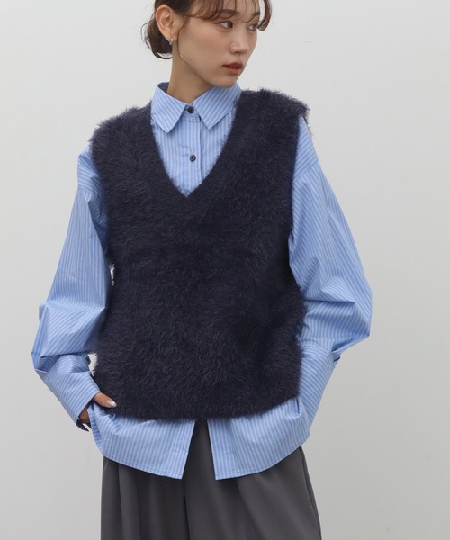 NOGLE/ノグル】2wayシャギーVネックニットベスト（ベスト