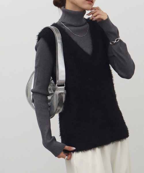 NOGLE(ノグル)の「【NOGLE/ノグル】2wayシャギーVネックニットベスト(ベスト・レディース・ベージュ/ネイビー/チャコール/アイボリー/ブラック/グレー・FREE)」の17枚目の写真