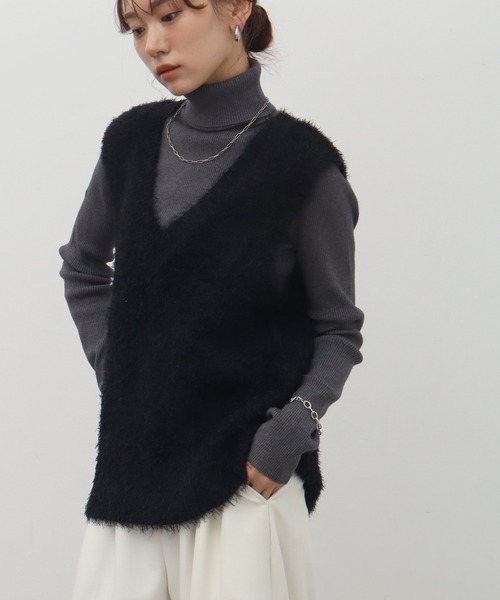 NOGLE(ノグル)の「【NOGLE/ノグル】2wayシャギーVネックニットベスト(ベスト・レディース・ベージュ/ネイビー/チャコール/アイボリー/ブラック/グレー・FREE)」の16枚目の写真