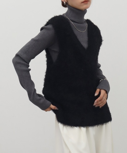 NOGLE(ノグル)の「【NOGLE/ノグル】2wayシャギーVネックニットベスト(ベスト・レディース・ベージュ/ネイビー/チャコール/アイボリー/ブラック/グレー・FREE)」の14枚目の写真