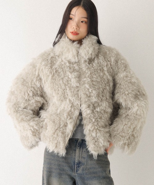 Heather（ヘザー）の「ボリュームファーZIPブルゾン　598818（ブルゾン・レディース・ベージュ/ブラウン/グレー・FREE）」の9枚目の写真