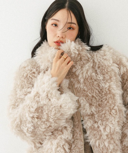 セール】ボリュームファーZIPブルゾン 598818（ブルゾン）｜Heather