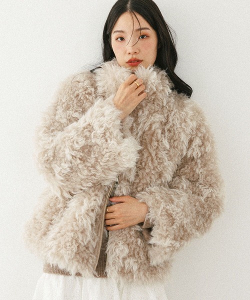 Heather（ヘザー）の「ボリュームファーZIPブルゾン　598818（ブルゾン・レディース・ベージュ/ブラウン/グレー・FREE）」の13枚目の写真