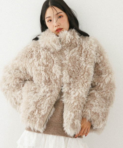 Heather（ヘザー）の「ボリュームファーZIPブルゾン　598818（ブルゾン・レディース・ベージュ/ブラウン/グレー・FREE）」の14枚目の写真