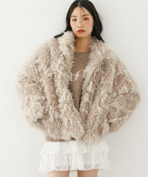 Heather（ヘザー）の「ボリュームファーZIPブルゾン　598818（ブルゾン・レディース・ベージュ/ブラウン/グレー・FREE）」の15枚目の写真