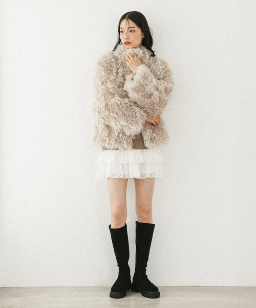 Heather（ヘザー）の「ボリュームファーZIPブルゾン　598818（ブルゾン・レディース・ベージュ/ブラウン/グレー・FREE）」の20枚目の写真