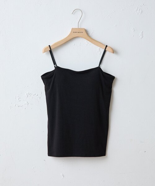 SHENERY（シーナリー）の「カップ付きベーシックキャミ（キャミソール・レディース・ブラック/ホワイト・MEDIUM/SMALL）」の2枚目の写真