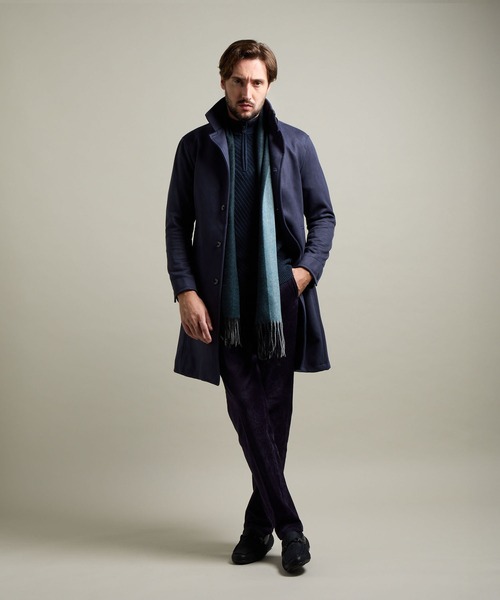 HIDEAWAYS BLACK】マイクロ起毛ポンチ スタンドコート（その他アウター