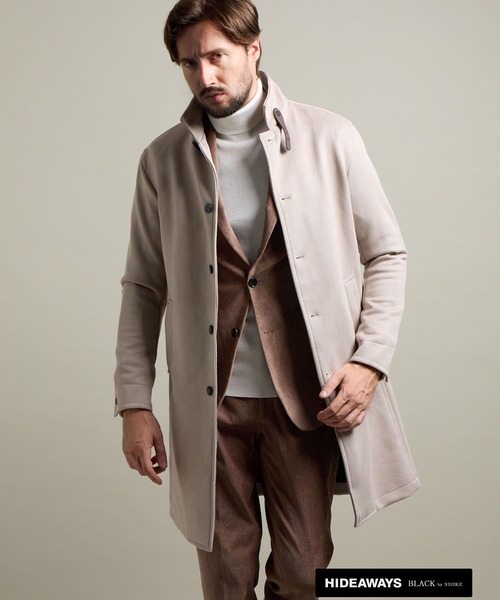 HIDEAWAYS NICOLE（ハイダウェイニコル）の「【HIDEAWAYS BLACK】マイクロ起毛ポンチ　スタンドコート（その他アウター・メンズ・ダークブラウン/シルバーグレー/ネイビー/ブラック・MEDIUM/X-LARGE/LARGE）」の9枚目の写真
