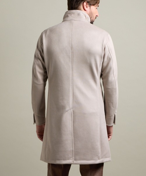 HIDEAWAYS BLACK】マイクロ起毛ポンチ スタンドコート（その他アウター