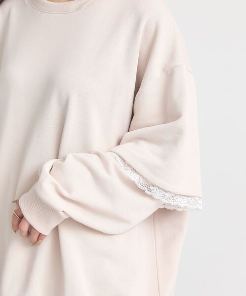 earth music&ecology（アースミュージックアンドエコロジー）の「レーススウェットプルオーバー（スウェット・レディース・ホワイト系その他2/グレー/ブラウン・FREE）」の7枚目の写真