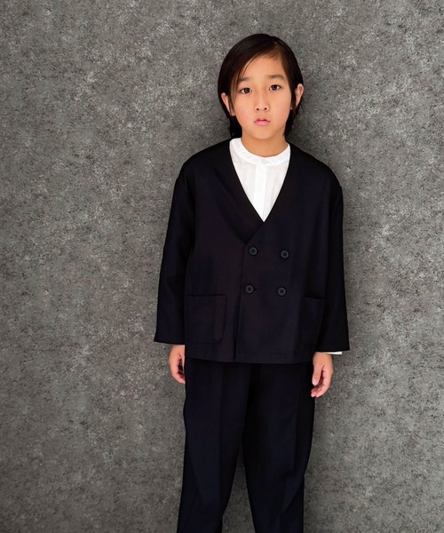 セール】【ノーカラースーツセットアップ】 スーツ 上下セット（スーツ
