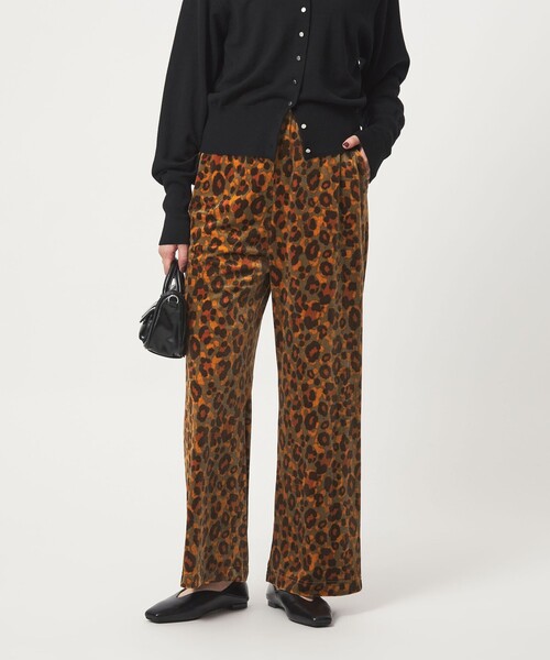 セール】ベロア レオパード ワイド パンツ（その他パンツ）｜green