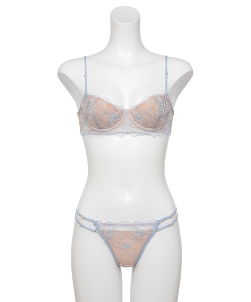 ラヴィジュール MINAMOコラボ グロウレース ショーツセット blue M MINAMOコラボ】グロウレース ショーツセット（ブラ&ショーツ