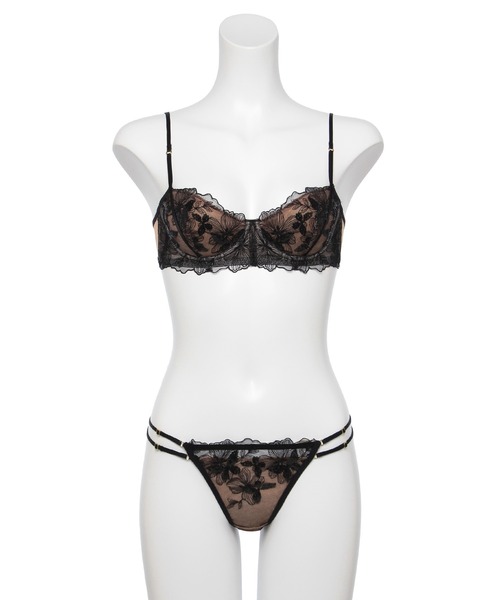 ラヴィジュール MINAMOコラボ グロウレース ショーツセット black M MINAMOコラボ】グロウレース ショーツセット（ブラ&ショーツ