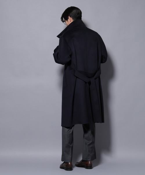 NANO universe（ナノユニバース）の「ウールリバースタンドベルテッドコート（ステンカラーコート・メンズ・ブラウン/ネイビー/グレー系その他2・M/L）」の17枚目の写真