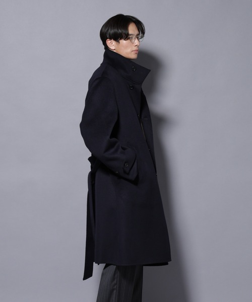 NANO universe（ナノユニバース）の「ウールリバースタンドベルテッドコート（ステンカラーコート・メンズ・ブラウン/ネイビー/グレー系その他2・M/L）」の22枚目の写真