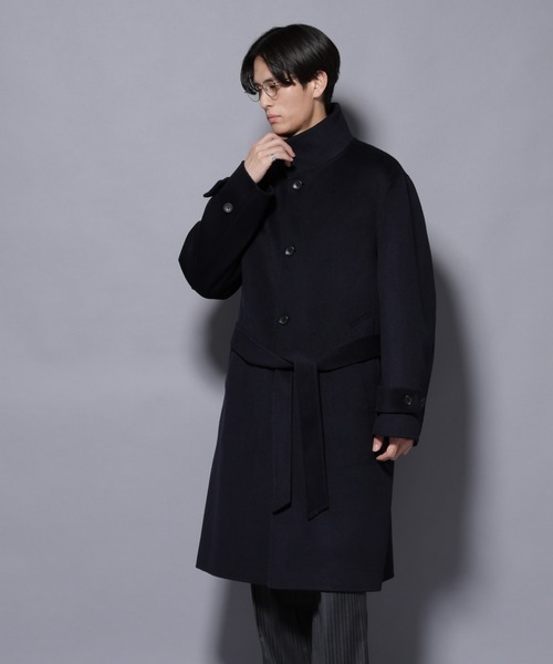 NANO universe（ナノユニバース）の「ウールリバースタンドベルテッドコート（ステンカラーコート・メンズ・ブラウン/ネイビー/グレー系その他2・M/L）」の21枚目の写真