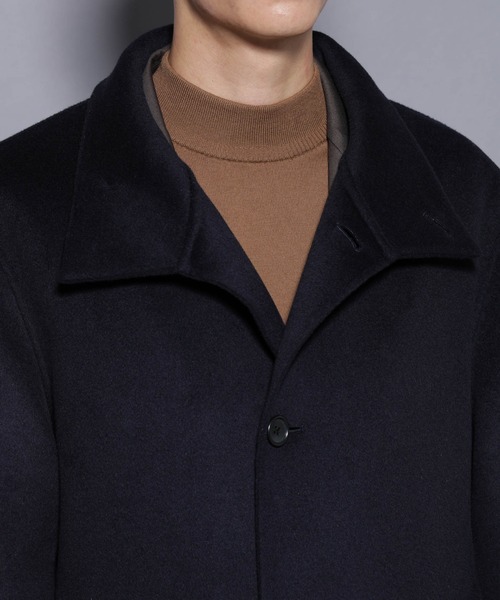 NANO universe（ナノユニバース）の「ウールリバースタンドベルテッドコート（ステンカラーコート・メンズ・ブラウン/ネイビー/グレー系その他2・M/L）」の9枚目の写真