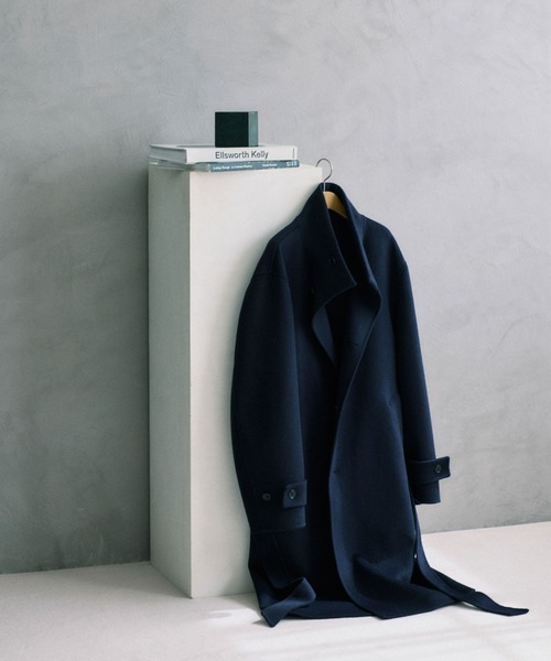 NANO universe（ナノユニバース）の「ウールリバースタンドベルテッドコート（ステンカラーコート・メンズ・ブラウン/ネイビー/グレー系その他2・M/L）」の6枚目の写真