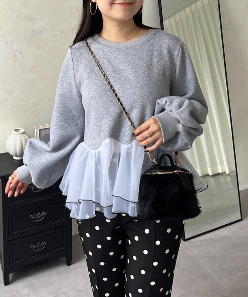 prose verse（プロズヴェール）の「バイカラー裾フリルスウェット