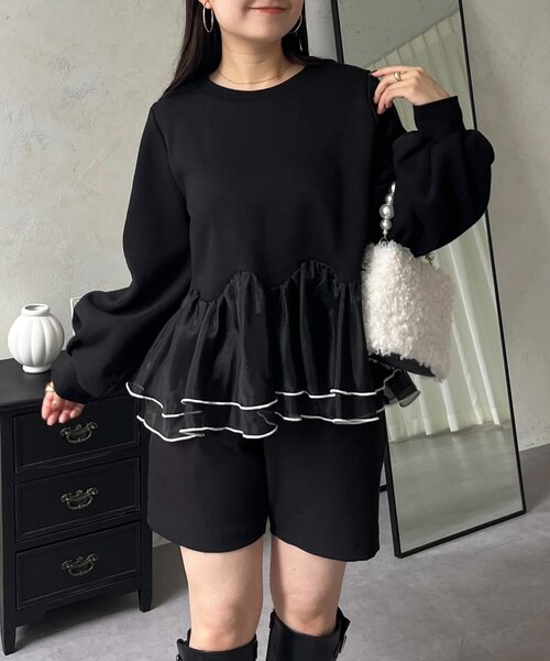 prose verse（プロズヴェール）の「バイカラー裾フリルスウェット