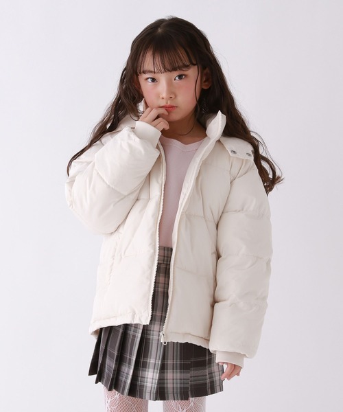 repipi armario（レピピ アルマリオ）の「【10C REPIPI】エアサーマルフードブルゾン（ダウンジャケット/コート・キッズ・アイボリー/ブラック/レオパード・110㎝/120㎝/130㎝）」の2枚目の写真