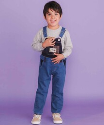 SLAP SLIP（スラップスリップ）の「デニムツイルコーデュロイチェック切り替えサロペット(80~120cm)（サロペット/オーバーオール）」