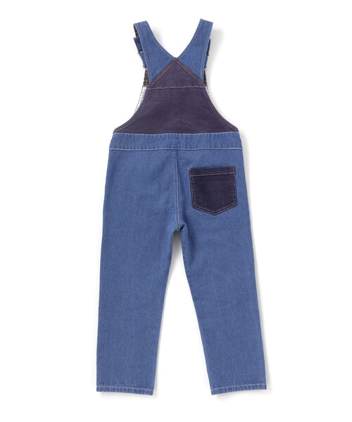 SLAP SLIP(スラップスリップ)の「デニムツイルコーデュロイチェック切り替えサロペット(80~120cm)(サロペット/オーバーオール・キッズ・ブルー/ベージュ・100cm/90cm/80cm/110cm/120cm)」の13枚目の写真