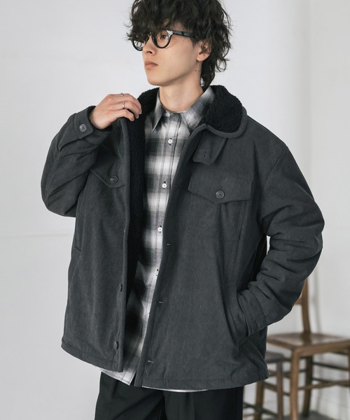 セール】オーバーサイズ コーデュロイ裏ボア2WAYランチコート（その他