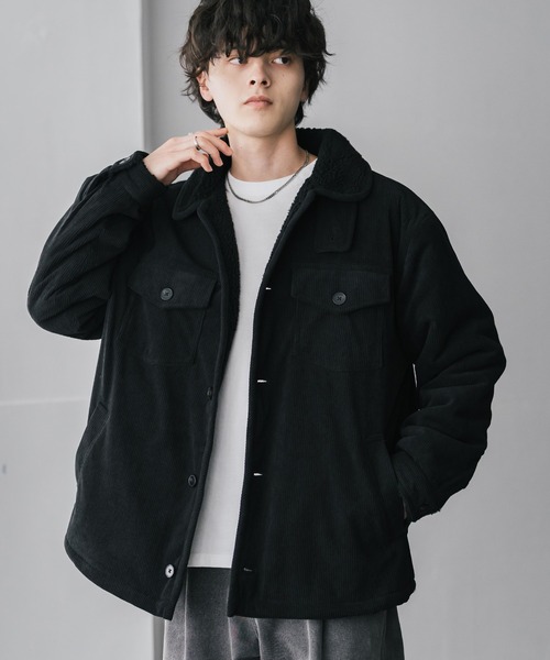 セール】オーバーサイズ コーデュロイ裏ボア2WAYランチコート（その他