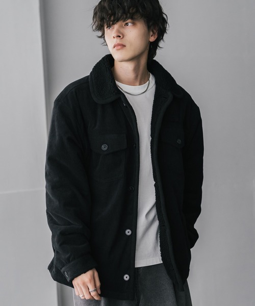 Rocky Monroe（ロッキーモンロー）の「オーバーサイズ コーデュロイ裏ボア2WAYランチコート（その他アウター・メンズ・ブラック/アイボリー/カーキ/ワイン/ベージュ/チャコール/ブラウン・M/L/XL）」の14枚目の写真