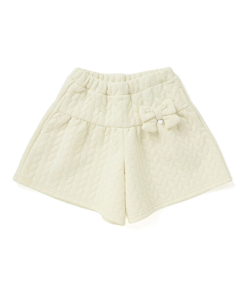 BeBe Petits Pois Vert（ベベプチポワヴェール）の「【店舗限定】【お揃い】キルトジャガード切り替えキュロットパンツ（その他パンツ・キッズ・ネイビー/オフホワイト・120cm/160cm/130cm/150cm/140cm/110cm）」の6枚目の写真