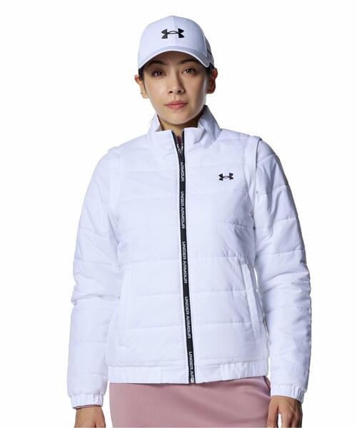 UNDER ARMOUR(アンダーアーマー)の「UAドライブ インサレーテッド 2ウェイ フルジップ ジャケット(ゴルフ/レディース)(その他アウター・レディース・ホワイト・M/L/XL/S)」の1枚目の写真