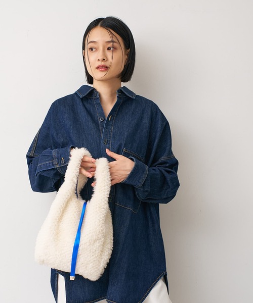 EARTH MADE(アースメイド)の「【WEB限定】【EARTH MADE】ボア テープ マルシェバッグ(ハンドバッグ・レディース・ブルー/アイボリー/ブラウン・フリー)」の17枚目の写真