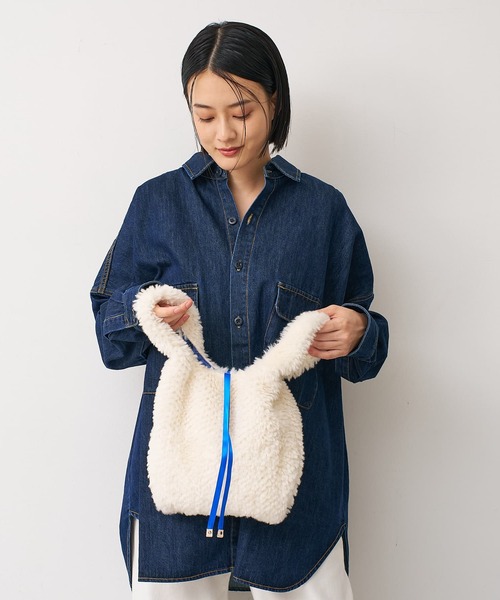 EARTH MADE(アースメイド)の「【WEB限定】【EARTH MADE】ボア テープ マルシェバッグ(ハンドバッグ・レディース・ブルー/アイボリー/ブラウン・フリー)」の18枚目の写真