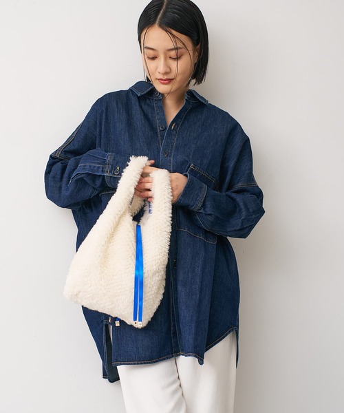 EARTH MADE(アースメイド)の「【WEB限定】【EARTH MADE】ボア テープ マルシェバッグ(ハンドバッグ・レディース・ブルー/アイボリー/ブラウン・フリー)」の19枚目の写真