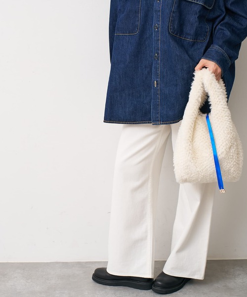 EARTH MADE(アースメイド)の「【WEB限定】【EARTH MADE】ボア テープ マルシェバッグ(ハンドバッグ・レディース・ブルー/アイボリー/ブラウン・フリー)」の20枚目の写真