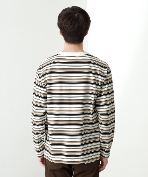 THE SHOP TK (ザ ショップ ティーケー )の「ランダムボーダー長袖タフTシャツ 【洗濯機OK】(Tシャツ/カットソー・メンズ・ホワイト系3/ブラック系2・02/03/04)」の13枚目の写真