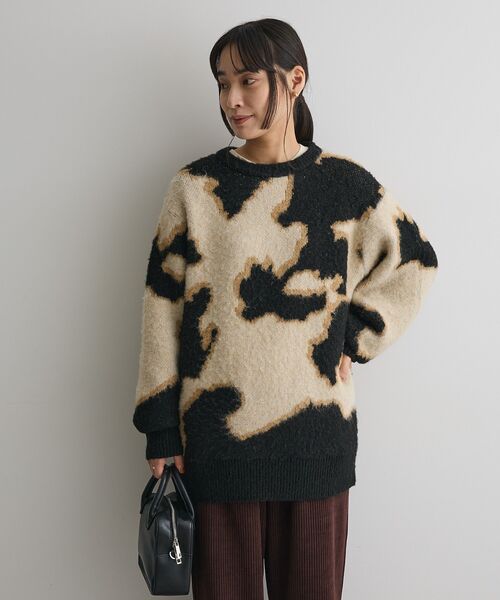 CRAFT STANDARD BOUTIQUE(クラフトスタンダードブティック)の「アニマルジャカードニットプルオーバー<ハンドウォッシャブル>◆(ニット/セーター・レディース・ライトベージュ/カーキ・FREE)」の5枚目の写真