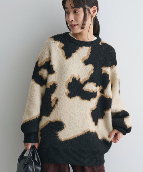 CRAFT STANDARD BOUTIQUE(クラフトスタンダードブティック)の「アニマルジャカードニットプルオーバー<ハンドウォッシャブル>◆(ニット/セーター・レディース・ライトベージュ/カーキ・FREE)」の2枚目の写真